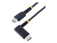 Vysokokvalitná nabíjacia šnúra USB (R2CCR-15C-USB-CABLE) - USB kábel - USB-C (M) rovný na USB-C (M) pravouhlý - USB 2.0 - 3 A - 15 cm - čierna