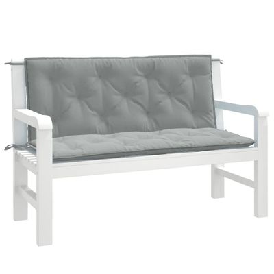 vidaXL Vankúše na záh. lavičku 2 ks bledosivá melanž 120x50x7 cm látka