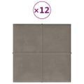 vidaXL Nástenné panely 12 ks bledosivé 30x30 cm zamatové 1,08 m²
