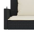 vidaXL Hojdacia lavica s vankúšmi čierna 119x56x48 cm polyratan