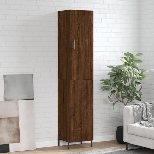 vidaXL Vysoká skrinka hnedý dub 34,5x34x180 cm spracované drevo