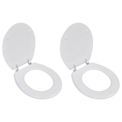 vidaXL WC sedadlá s poklopom 2 ks, MDF, biele