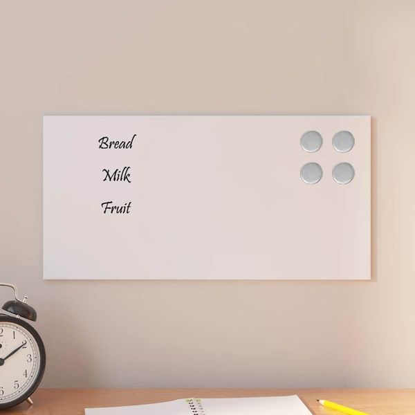 vidaXL Nástenná magnetická tabuľa biela 40x20 cm tvrdené sklo