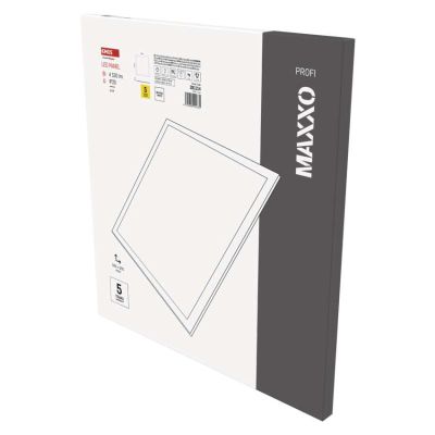 LED panel MAXXO 60 x 60 cm / 10 mm, 36 W, 4 320 lm, vstavaný, neutrálna biela, IP20