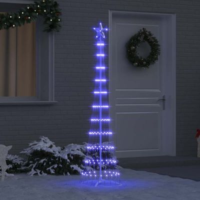 vidaXL LED vianočný stromček s 230 LED-i Modrá 51 x 51 x 190 cm Kov
