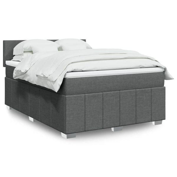 vidaXL Boxspring posteľ s matracom tmavosivá 160x200 cm látka