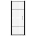 vidaXL Sprchové dvere čierne 91x195 cm tvrdené sklo