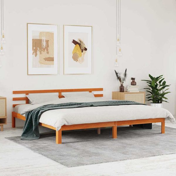 vidaXL Rám postele s čelnou doskou Včelí hnedý 203.5 x 205.5 x 69.5 cm