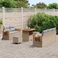 vidaXL Súprava záhradných pohoviek 10 pcs Beige a svetlo šedá