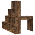 vidaXL Rohový stôl s poličkou Dymová dub 101,5 x 149,5 x 149,5 cm