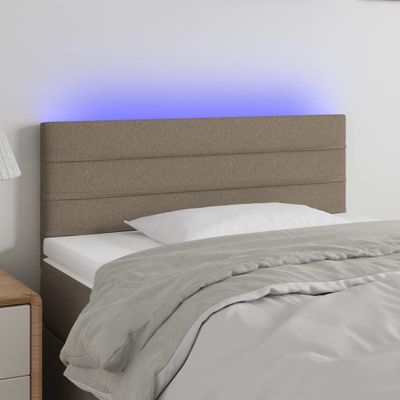 vidaXL Čelo postele s LED sivohnedé 80x5x78/88 cm látka