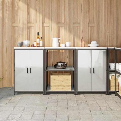 vidaXL Kuchynský úložný set HATTEM 3 pcs Strieborná Pozinkovaná oceľ