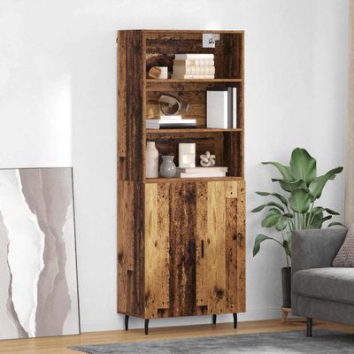 vidaXL Highboard Staré drevo 69,5 x 34 x 180 cm