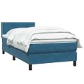 vidaXL Posteľný rám boxsping s matracom tmavomodrý 90x210 cm zamat