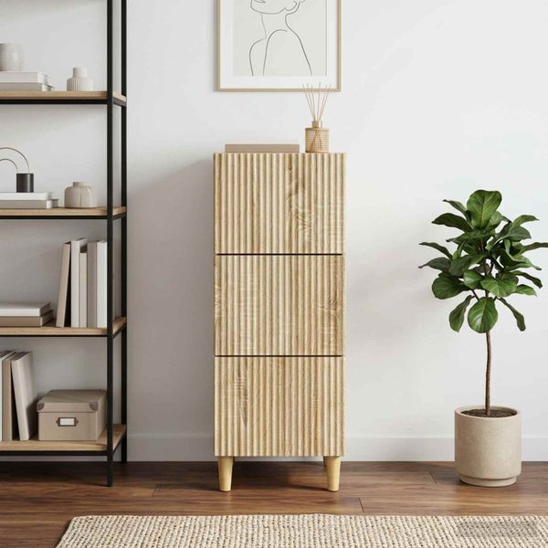 vidaXL Zásuvkový kabinet Dub sonoma 33 x 34,5 x 90 cm Kompozitné drevo
