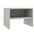 vidaXL Nočné stolíky 2 ks, betónovo sivé 40x30x30 cm, kompozitné drevo