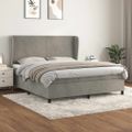 vidaXL Posteľný rám boxsping s matracom bledosivý 160x200 cm zamat