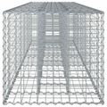 vidaXL Gabiónová vyvýšená posteľ 2 ks 260 x 60 x 55 cm Strieborná