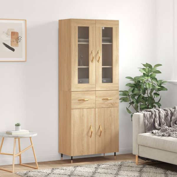 vidaXL Vysoká skrinka dub sonoma 69,5x34x180 cm spracované drevo
