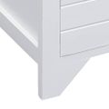 vidaXL TV skrinka, biela 108x30x40 cm, drevený masív paulovnia