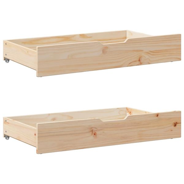 vidaXL Zásuvky pod posteľ s kolieskami 2 ks 90x55x17 cm mas. borovica