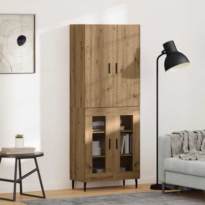 vidaXL Highboard 2 ks Staré drevo 69,5 x 34 x 180 cm Kompozitné drevo