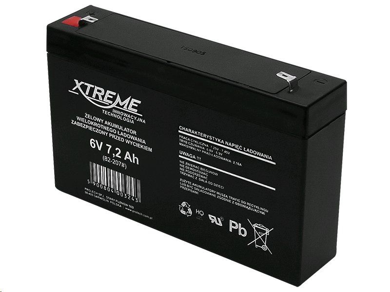 Batéria olovená   6V /  7,2Ah  XTREME / Enerwell bezúdržbový akumulátor