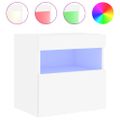 vidaXL TV nástenné skrinky s LED svetlami 2 ks biele 40x30x40 cm