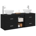 vidaXL Set kabinetov do kúpeľne 3 ks Čierny dub 49,5 x 35 x 63 cm