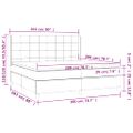 vidaXL Posteľ boxsping s matracom a LED krémová 200x200 cm látka
