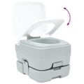 vidaXL Kempingové WC Šedý a biely 41,5 x 36,5 x 30 cm Polyetylén