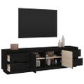 vidaXL TV skrinka čierna 176x37x47,5 cm masívna borovica