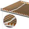 vidaXL Ručne zaťahovacia markíza s LED 500x350 cm žltá a biela