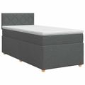 vidaXL Posteľ boxspring s matracom Tmavosivá 90 x 200 cm Látka