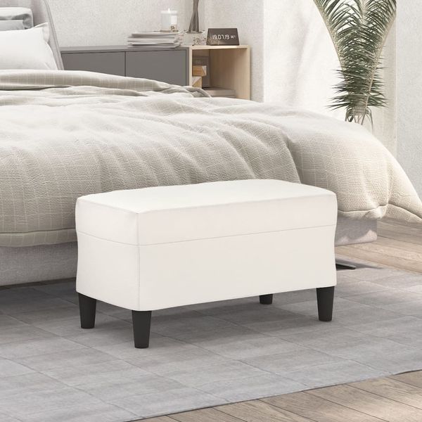 vidaXL Lavička krémová 70x35x41 cm umelá koža