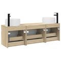 vidaXL Set kabinetov do kúpeľne 3 ks Dub sonoma 49 x 44,5 x 66 cm