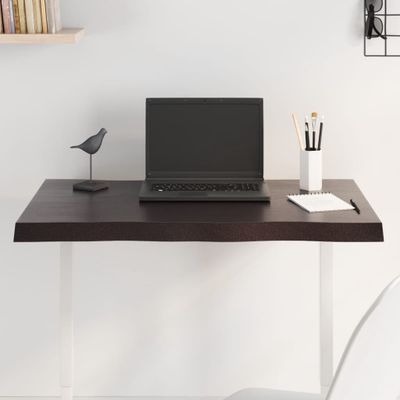 vidaXL Stolová doska tmavohnedá 80x60x(2-4)cm ošetrený masív hrany