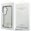 Puzdro Guess Fixed Glitter Triangle MagSafe pre Samsung Galaxy S26 strieborné