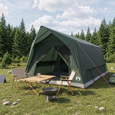 vidaXL Tunelový stan Armádna zelená Pre 10 osôb Polyester a oceľ