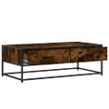 vidaXL Konferenčný stolík dymový dub 100x50x35 cm kompozit.drevo a kov