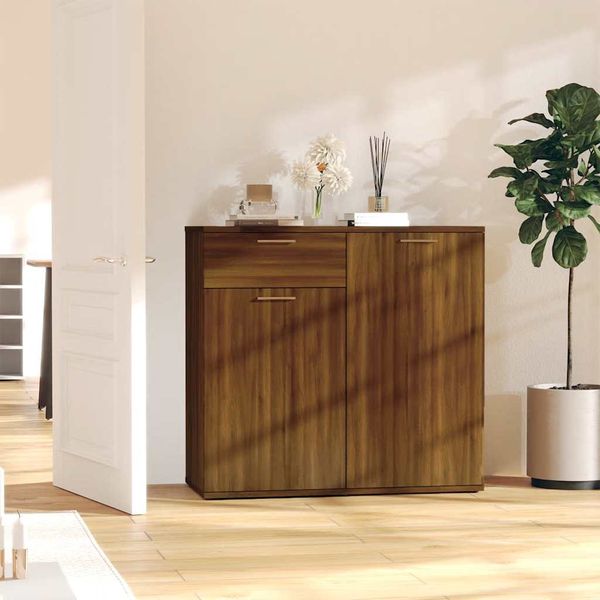 vidaXL Komoda hnedý dub 80x36x75 cm spracované drevo