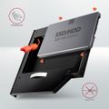 AXAGON RSS-CD12 rámeček pro 2.5" SSD/HDD do DVD slotu, 12.7 mm, LED, hliník Rámeček, interní, pro 2,5" HDD/SSD místo SATA mechaniky v notebooku, max. výška disku 12,5 mm, výška 12,7mm