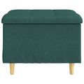 vidaXL Ottoman s Úložným Priestorom Tmavozelená 60 x 60 x 45 cm látka