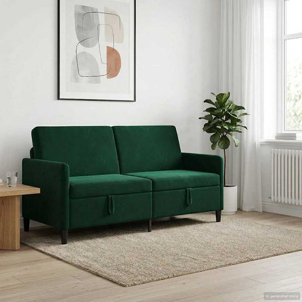 vidaXL Sofa s úložným priestorom Tmavozelená 172 x 78 x 87 cm