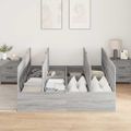vidaXL Rám postele s úložným prostorem Sivý Sonoma 135 x 190 cm