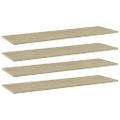 vidaXL Prídavné police 4 ks, dub sonoma 100x30x1,5 cm, drevotrieska