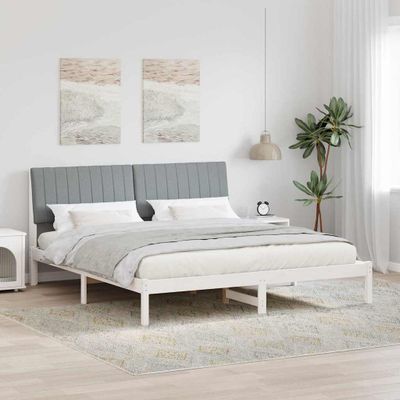 vidaXL Rám postele Svetlosivá 180 x 200 cm Masívne borovicové drevo