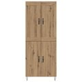vidaXL Highboard Remeselný dub 69,5 x 34 x 180 cm Kompozitné drevo