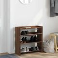 vidaXL Regál na topánky hnedý dub 60x25x62 cm spracované drevo