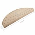 vidaXL Kobercové nášľapy na schody 15 ks sivo-hnedé 65x21x4 cm